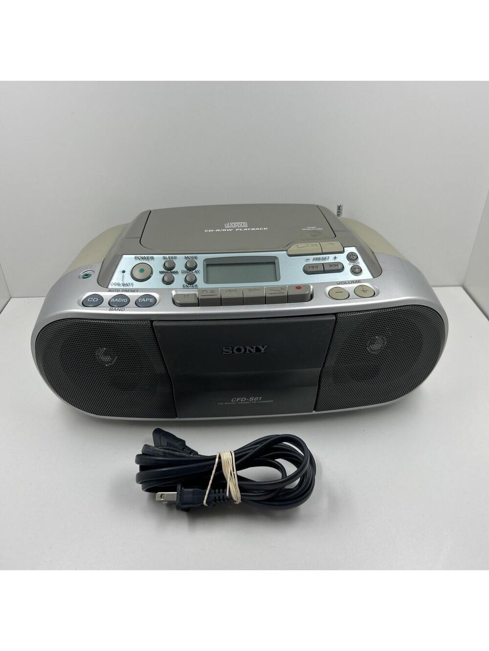Sony Model CFD-S01 CD Digital Tuning AM/FM Radio Powers On